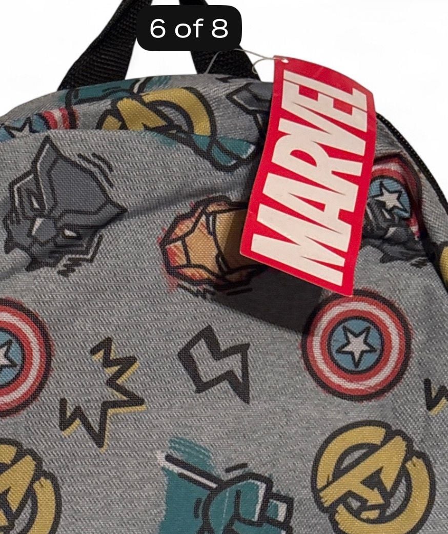 Marvel Avengers All-Over Print Graphic Backpack in Gray 2