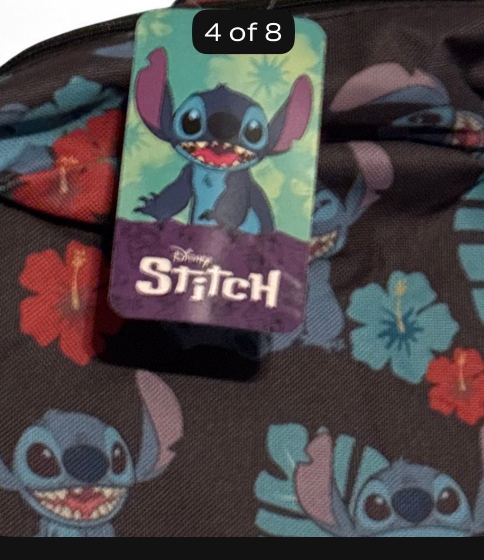 Disney Lilo and Stitch Allover Floral Print 16-Inch School Backpack 2