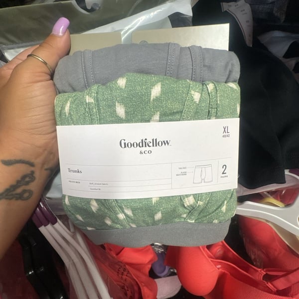 Goodfellow & Co. Men's 2-Pack Trunks Green Dotted/Grey Size XL 40/42