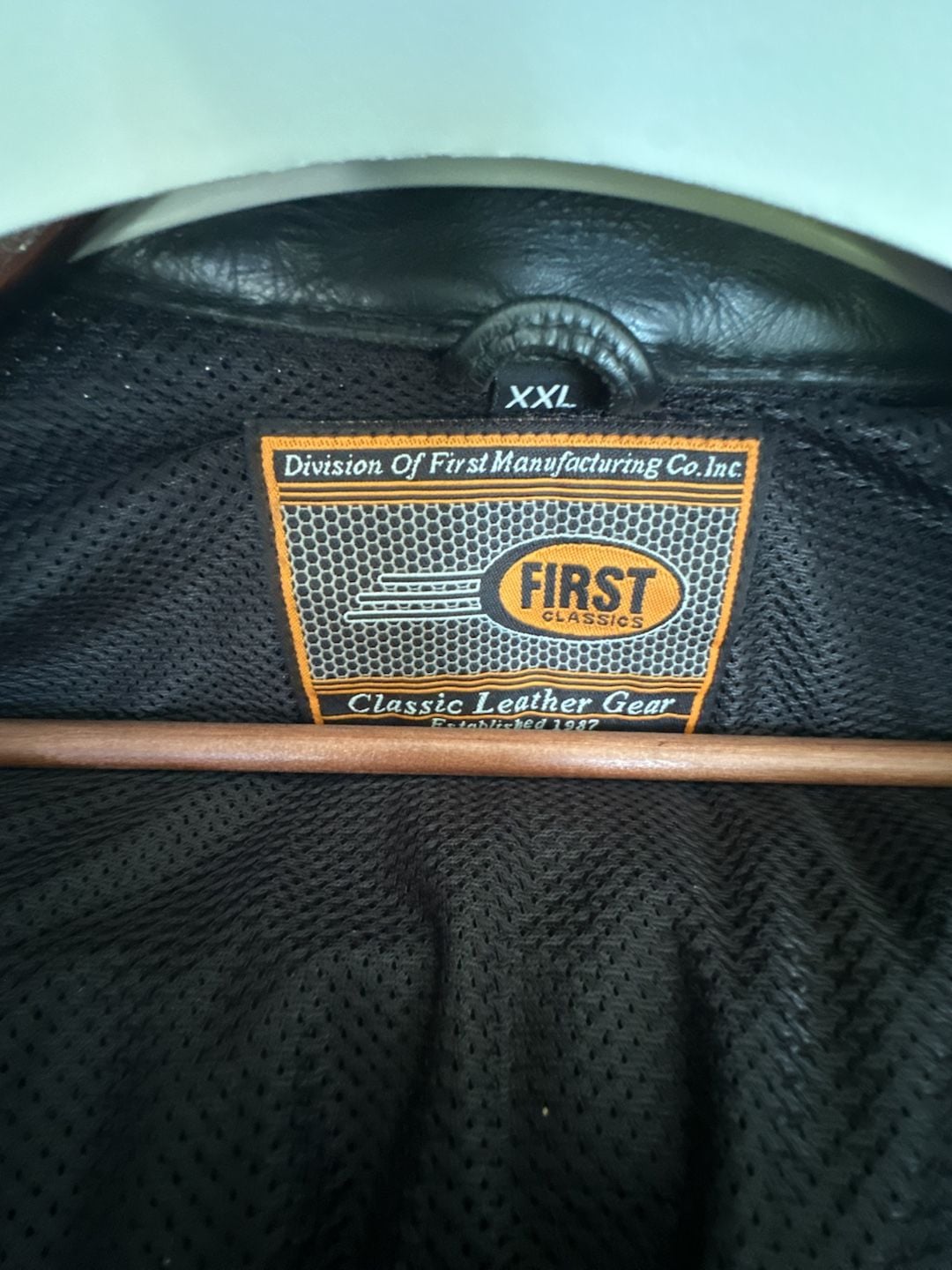 Classics Men's Perforated Black Leather Motorcycle Jacket with Racing Stripes 11