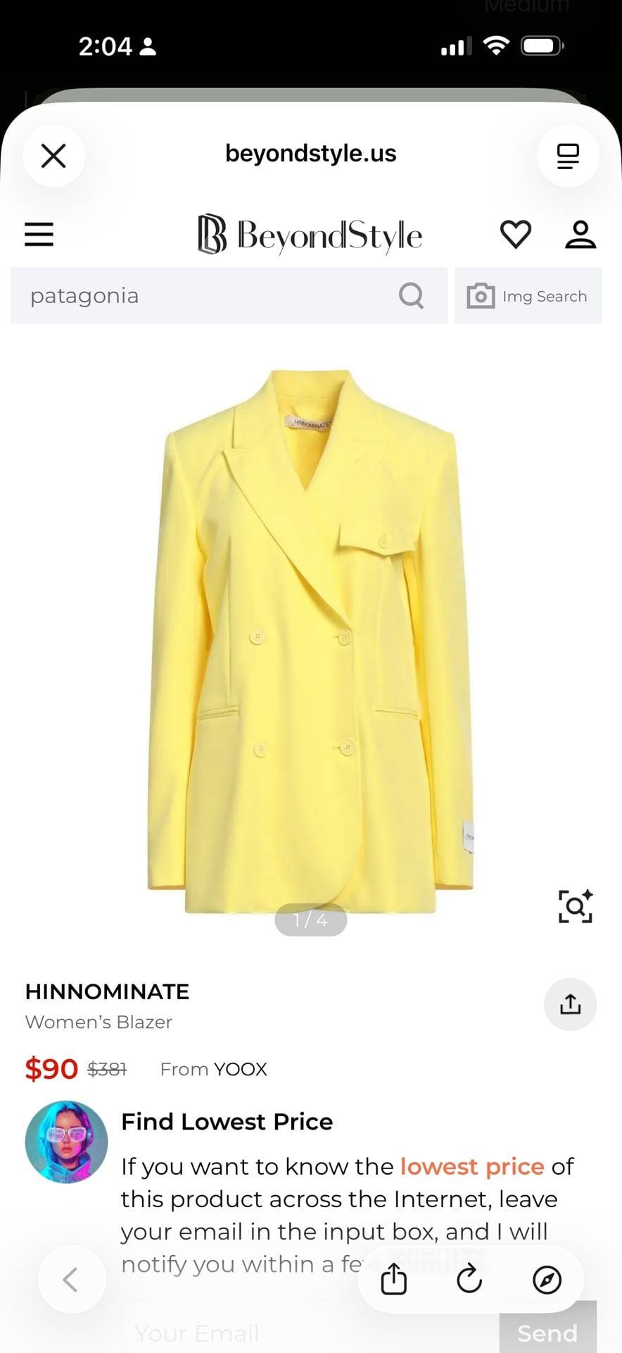 Hinnominate Double-Breasted Yellow Blazer 6