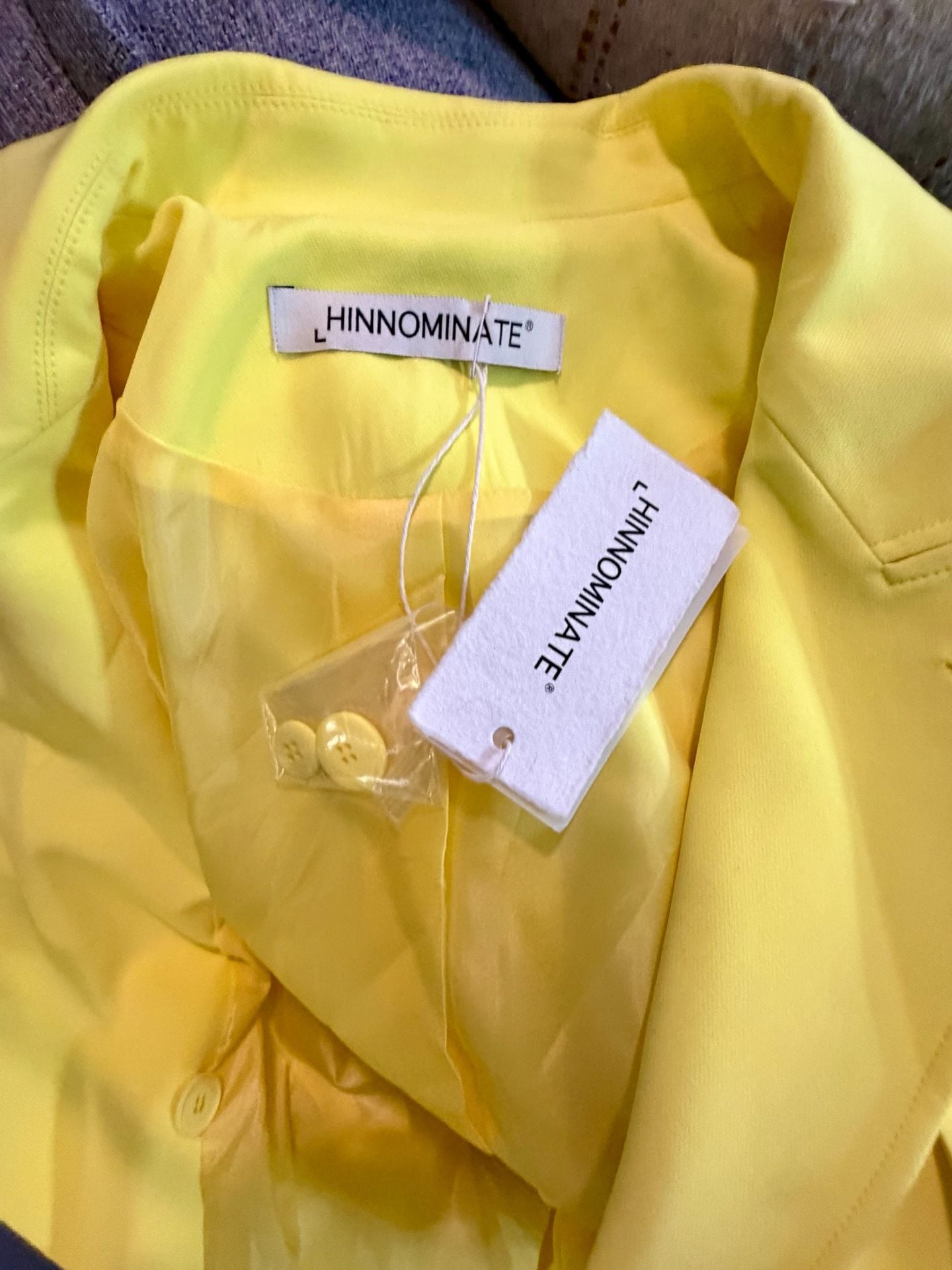 Hinnominate Double-Breasted Yellow Blazer 8
