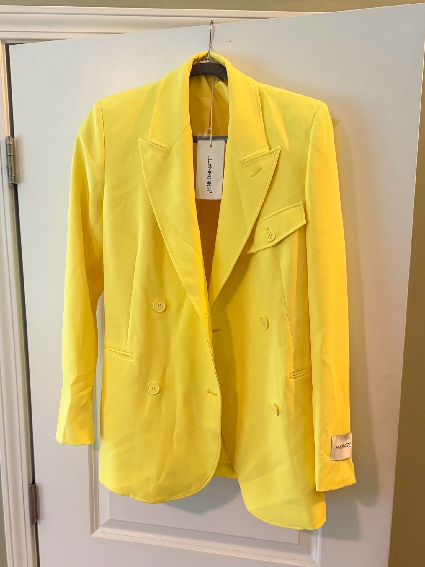 Hinnominate Double-Breasted Yellow Blazer 10