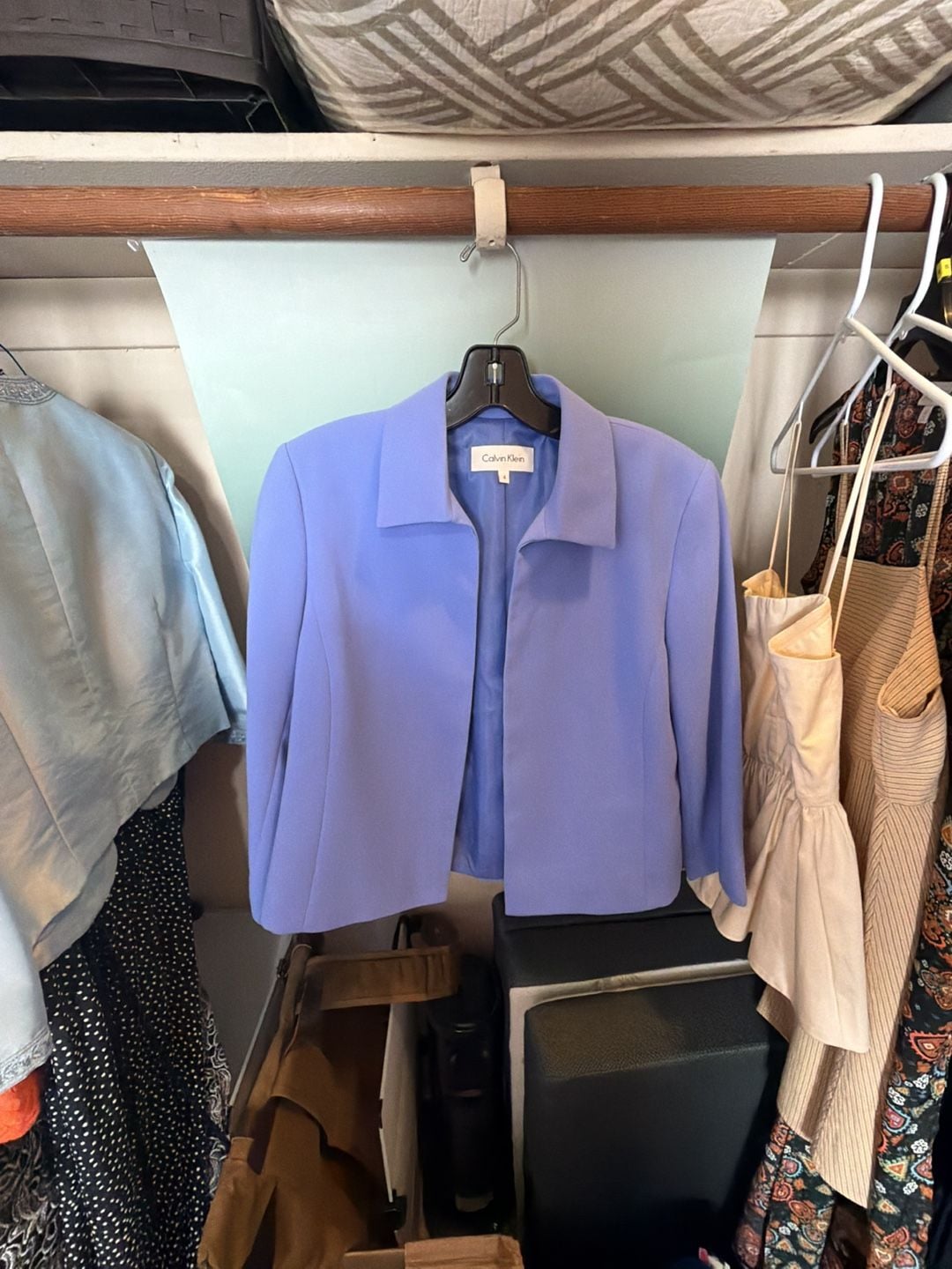 Calvin Klein Periwinkle Open Front Blazer Jacket 2