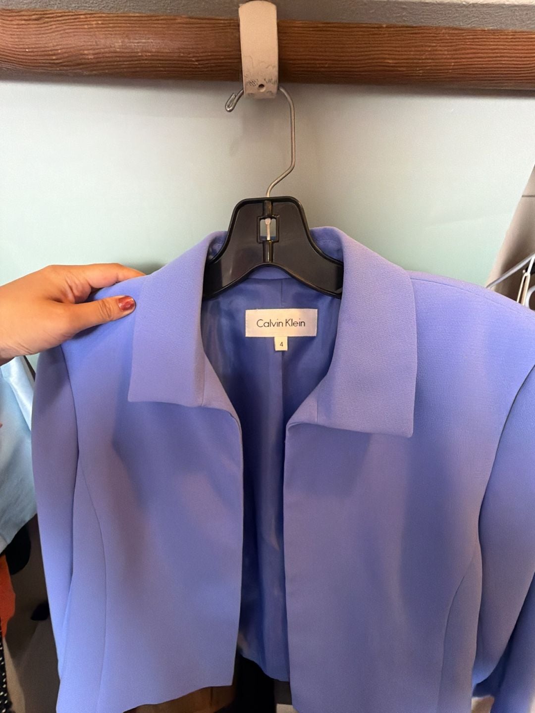 Calvin Klein Periwinkle Open Front Blazer Jacket 3