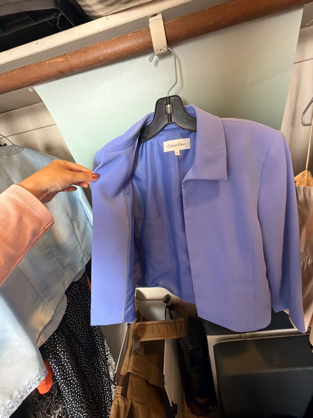 Calvin Klein Periwinkle Open Front Blazer Jacket 4