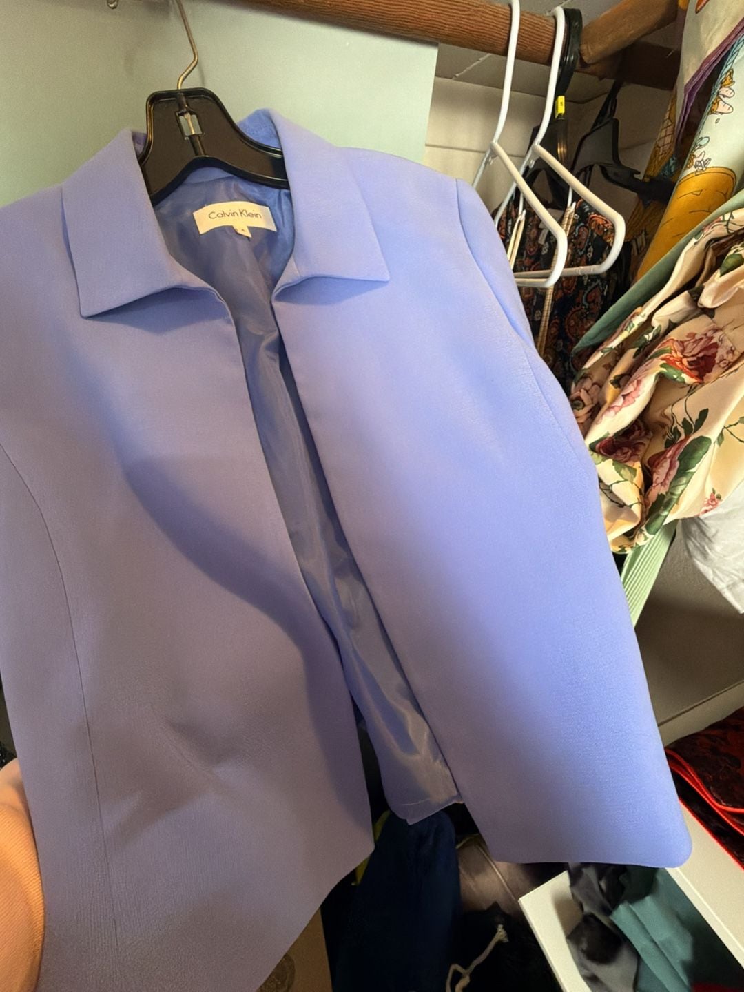 Calvin Klein Periwinkle Open Front Blazer Jacket 5