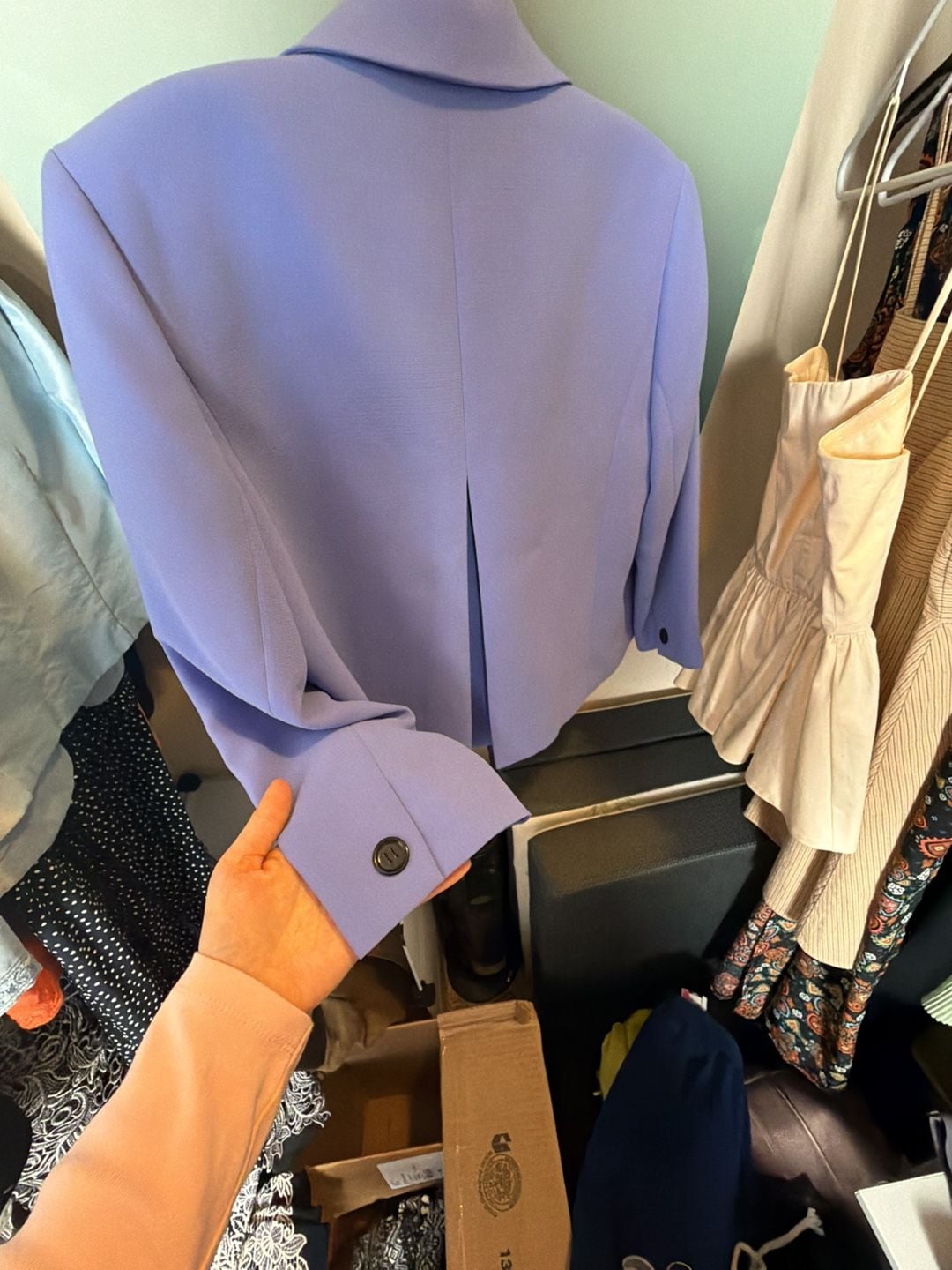 Calvin Klein Periwinkle Open Front Blazer Jacket 7