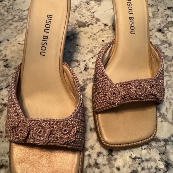 Bisou Bisou Crochet Heeled Sandals