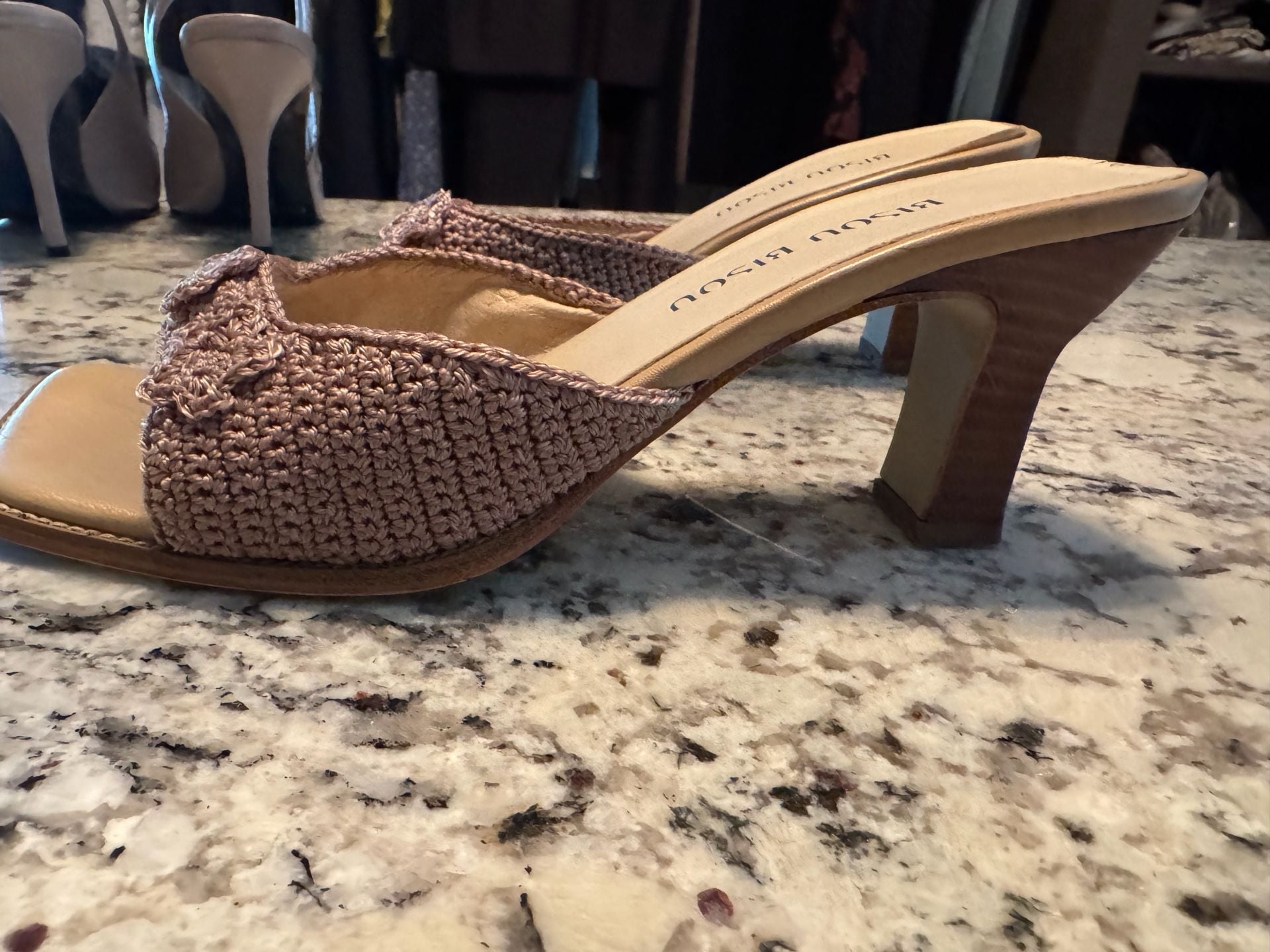 Bisou Bisou Crochet Heeled Sandals 2