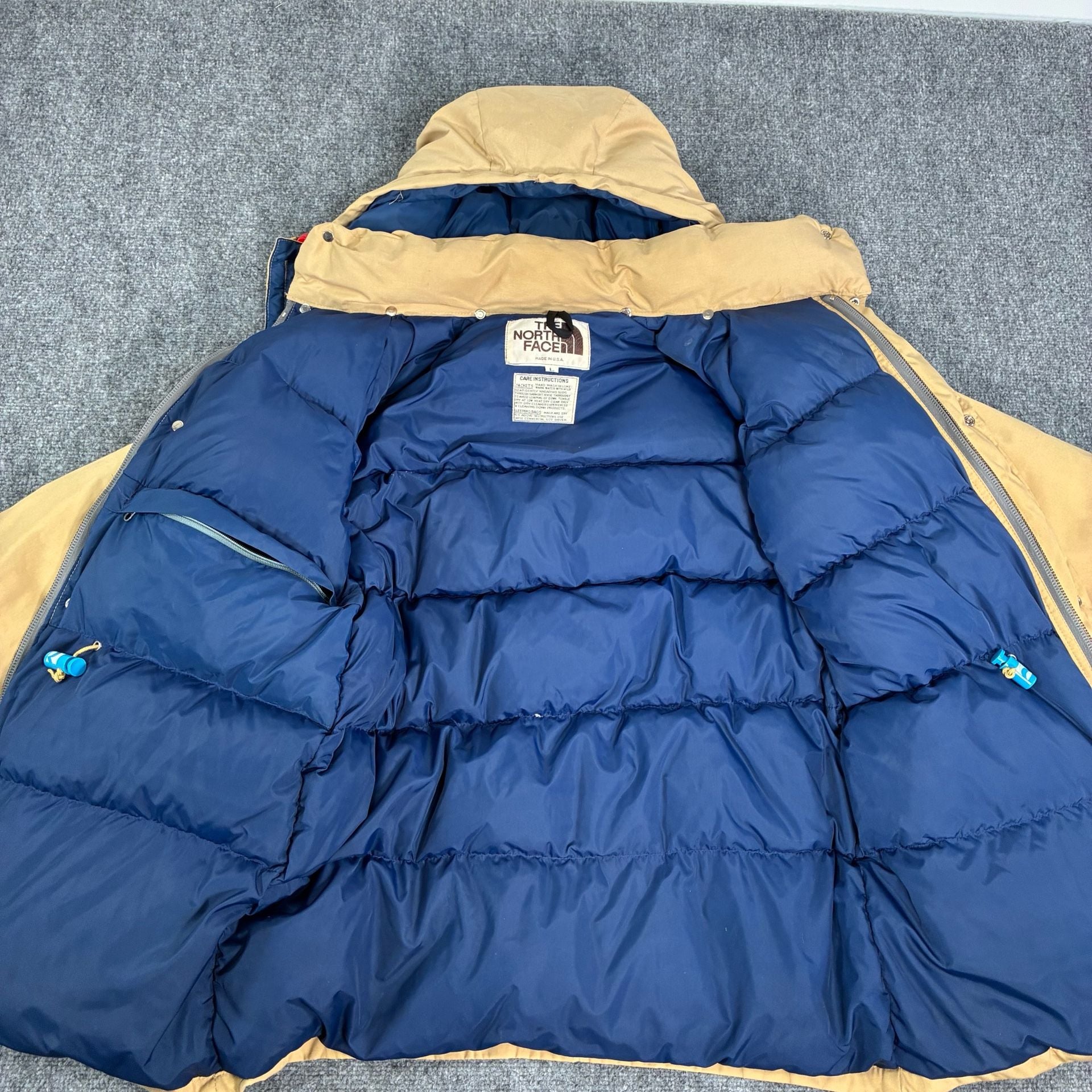 VTG 1980s THE NORTH FACE Mens Size Large Goose Down Sierra Jacket Coat Khaki 4
