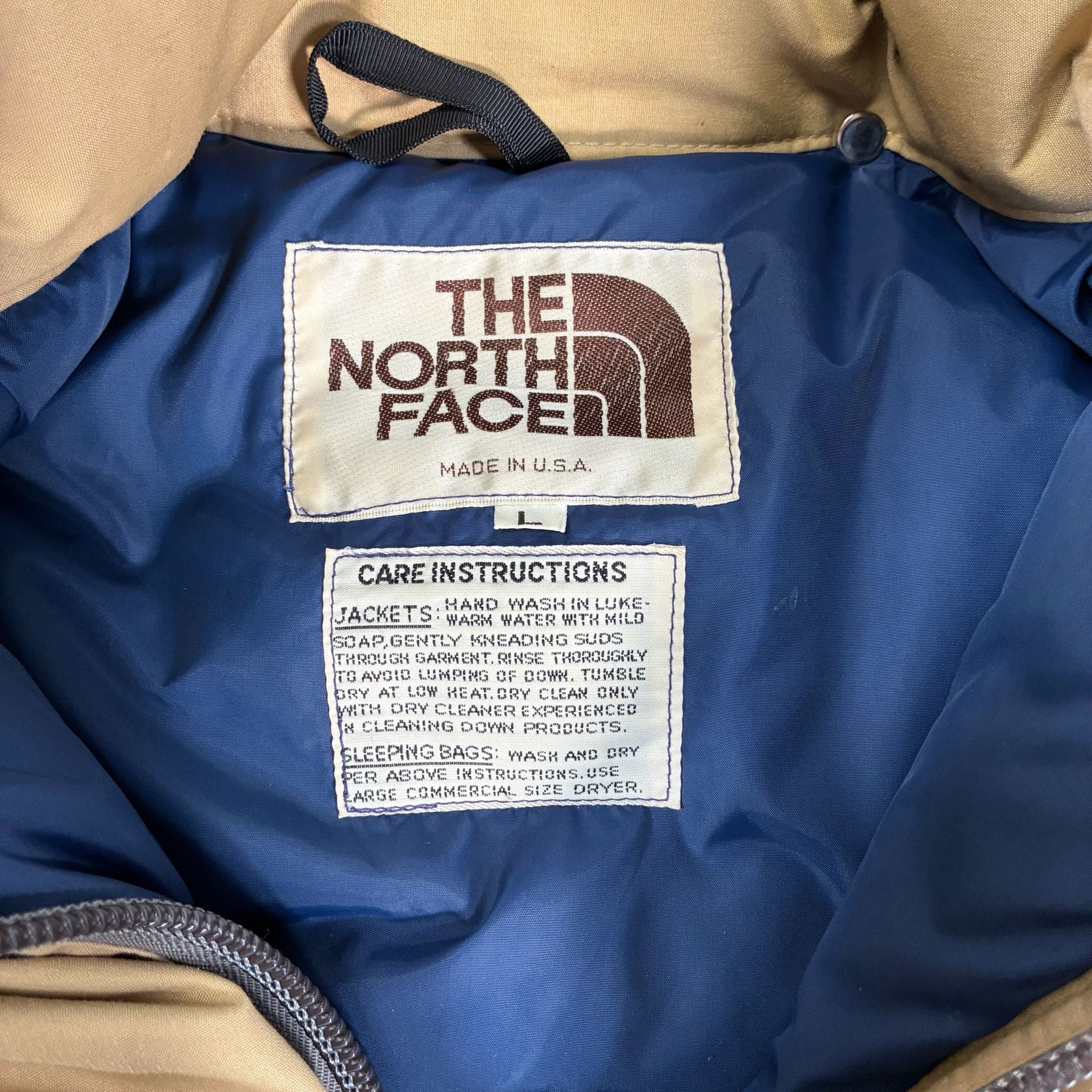 VTG 1980s THE NORTH FACE Mens Size Large Goose Down Sierra Jacket Coat Khaki 5