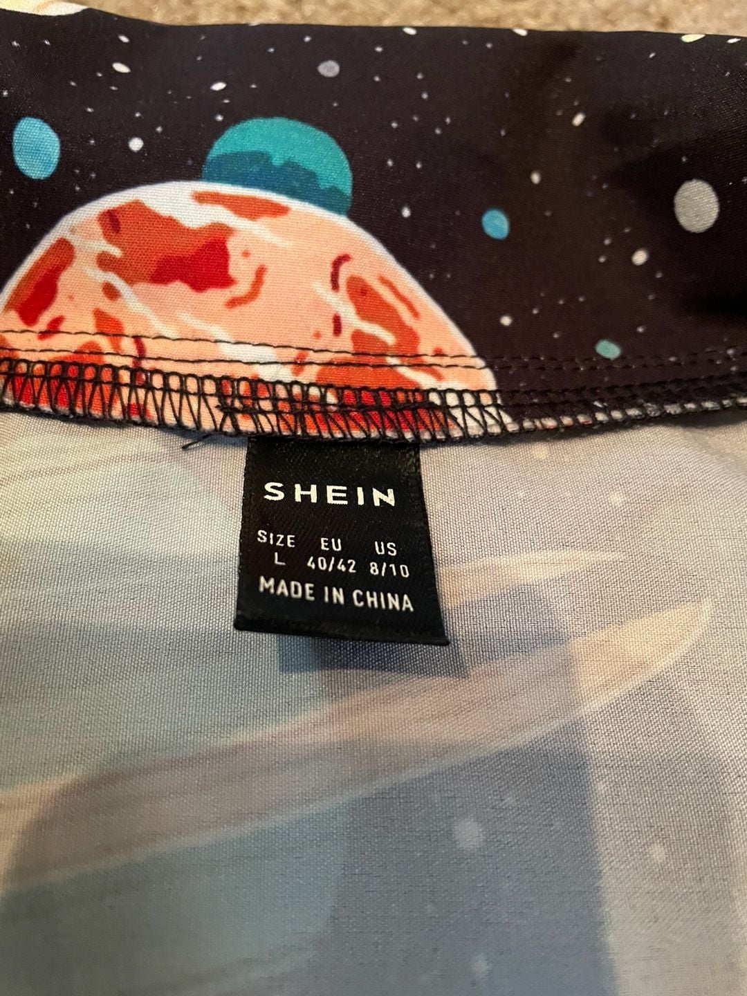 SHEIN Space Galaxy Print Short Sleeve Button-Up Shirt 4