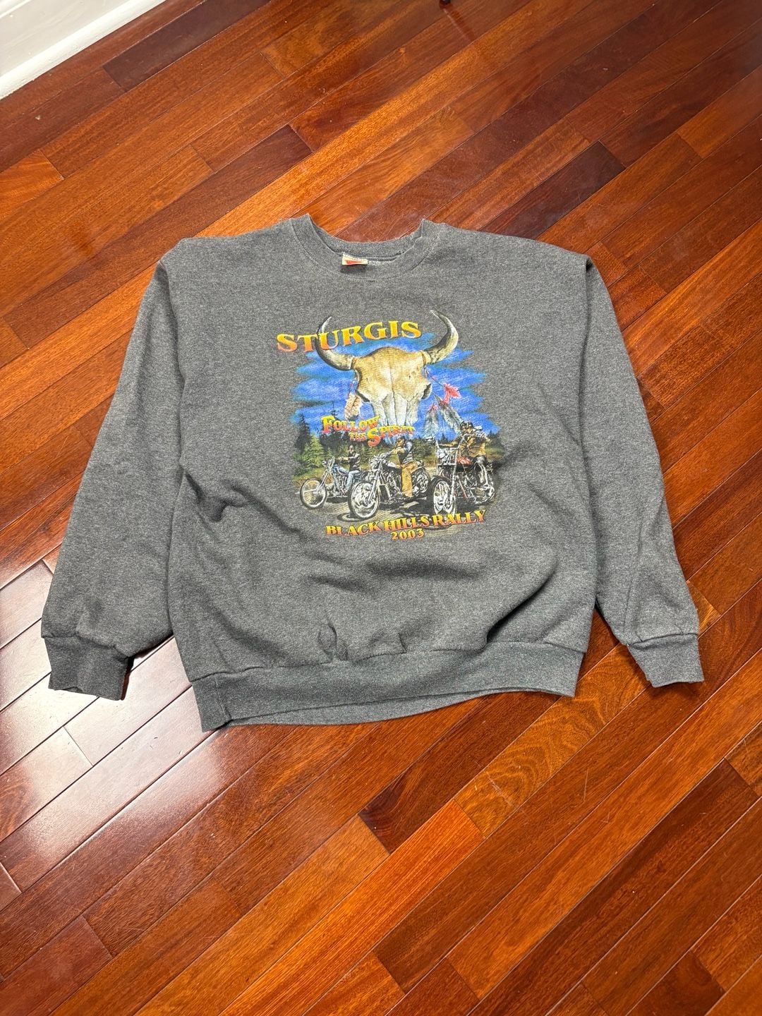 Vintage 2003 Sturgis Black Hills Rally Crewneck Sweatshirt Hanes Motorcycle 2