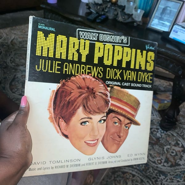 Vintage 1964 Walt Disney's Mary Poppins Original Cast Soundtrack Vinyl LP Record (BV-4026)