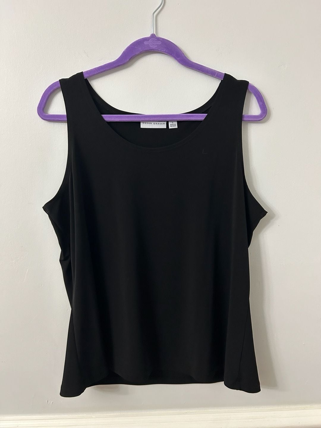 Susan Graver Black Scoop Neck Sleeveless Tank Top 3