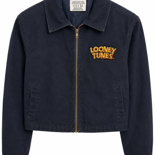 Looney Tunes Bugs Bunny 'That's All Folks' Cropped Canvas Jacket