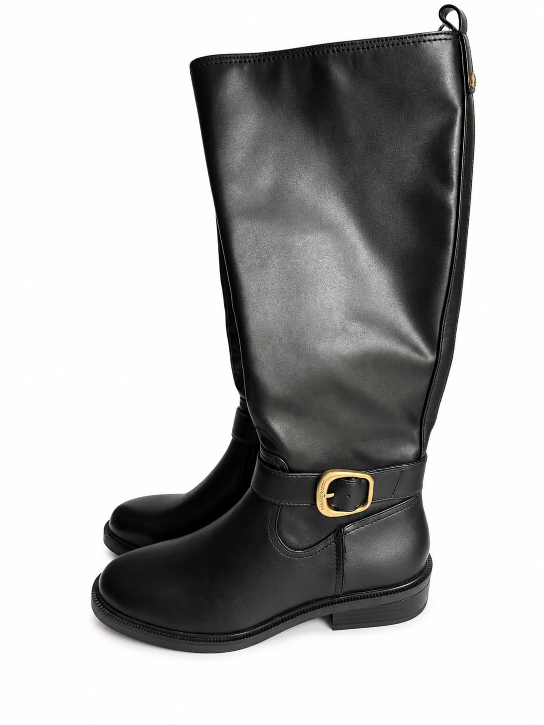 Vince Camuto Black Knee-High Riding Boots with Buckle Detail 2