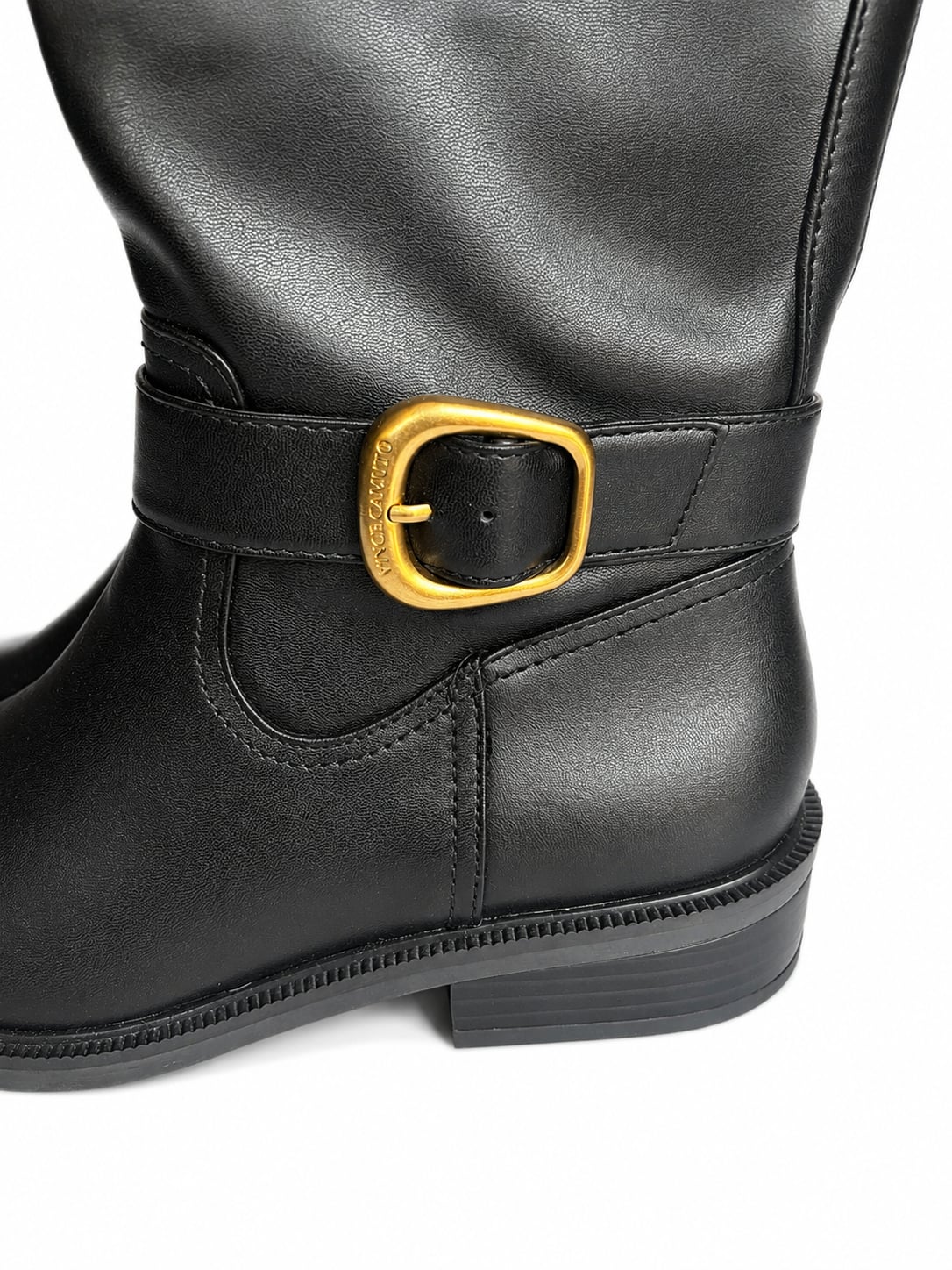 Vince Camuto Black Knee-High Riding Boots with Buckle Detail 3