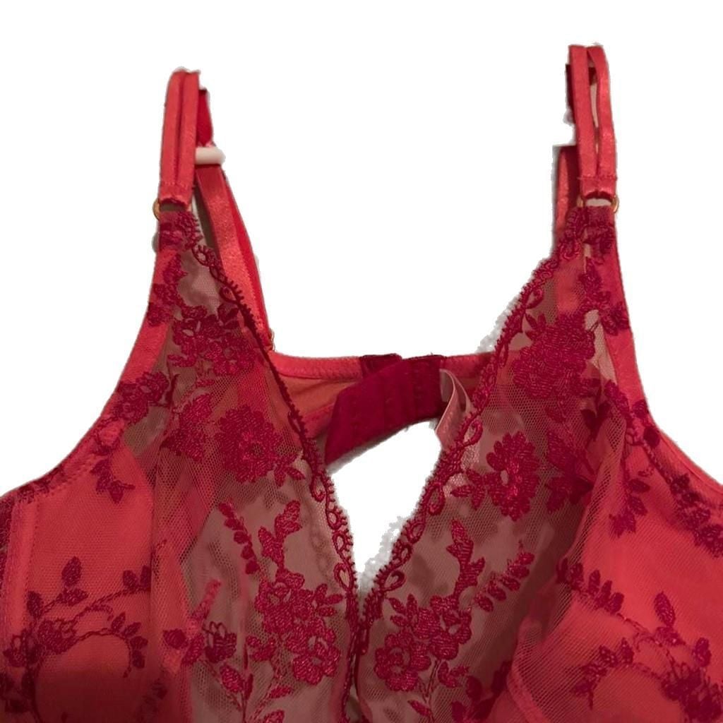 Victoria's Secret Pink Floral Lace Push Up Bra 36C 1