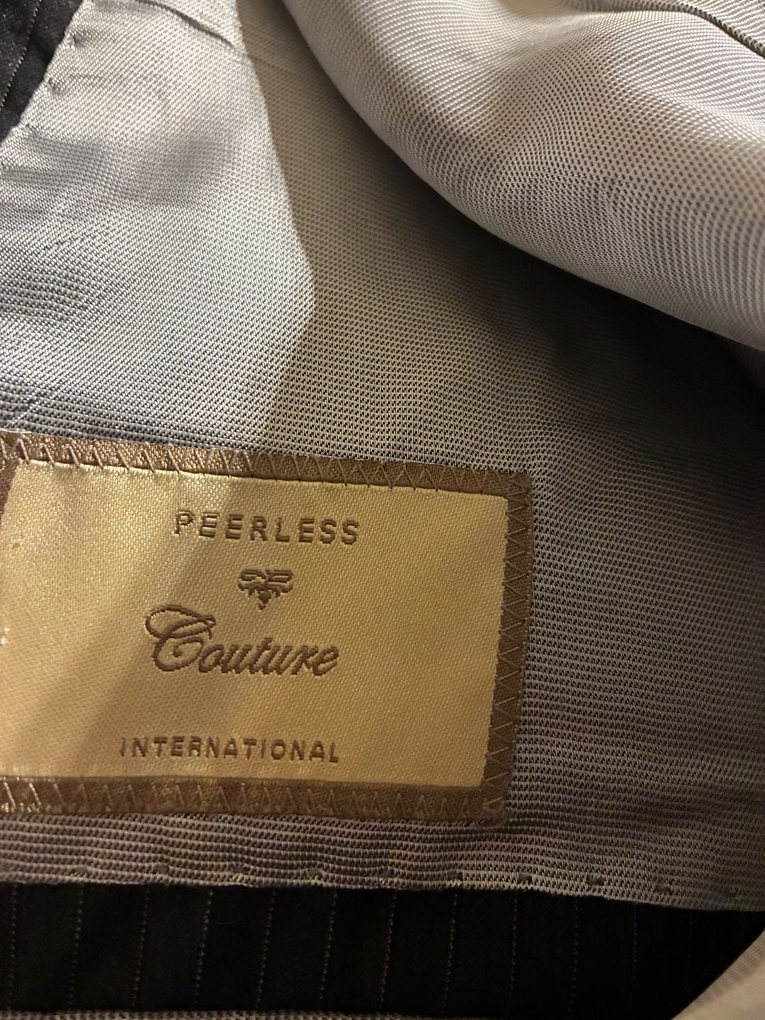 Peerless Couture International Men's Pinstripe Wool Suit 3