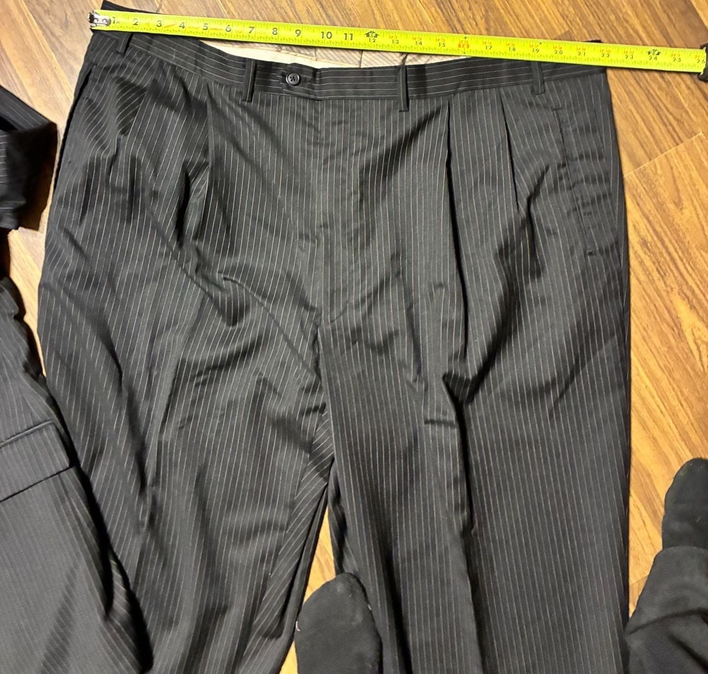 Peerless Couture International Men's Pinstripe Wool Suit 11
