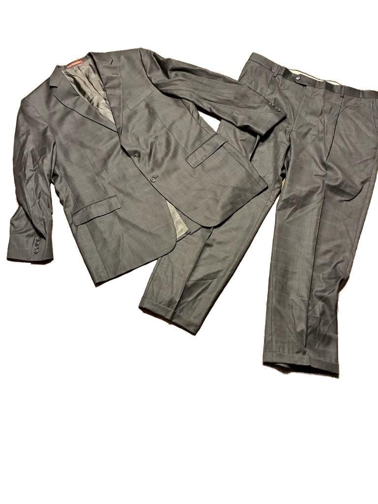 Hart Schaffner Marx Men's Gray Windowpane Plaid Two-Piece Suit for Dillard's 1