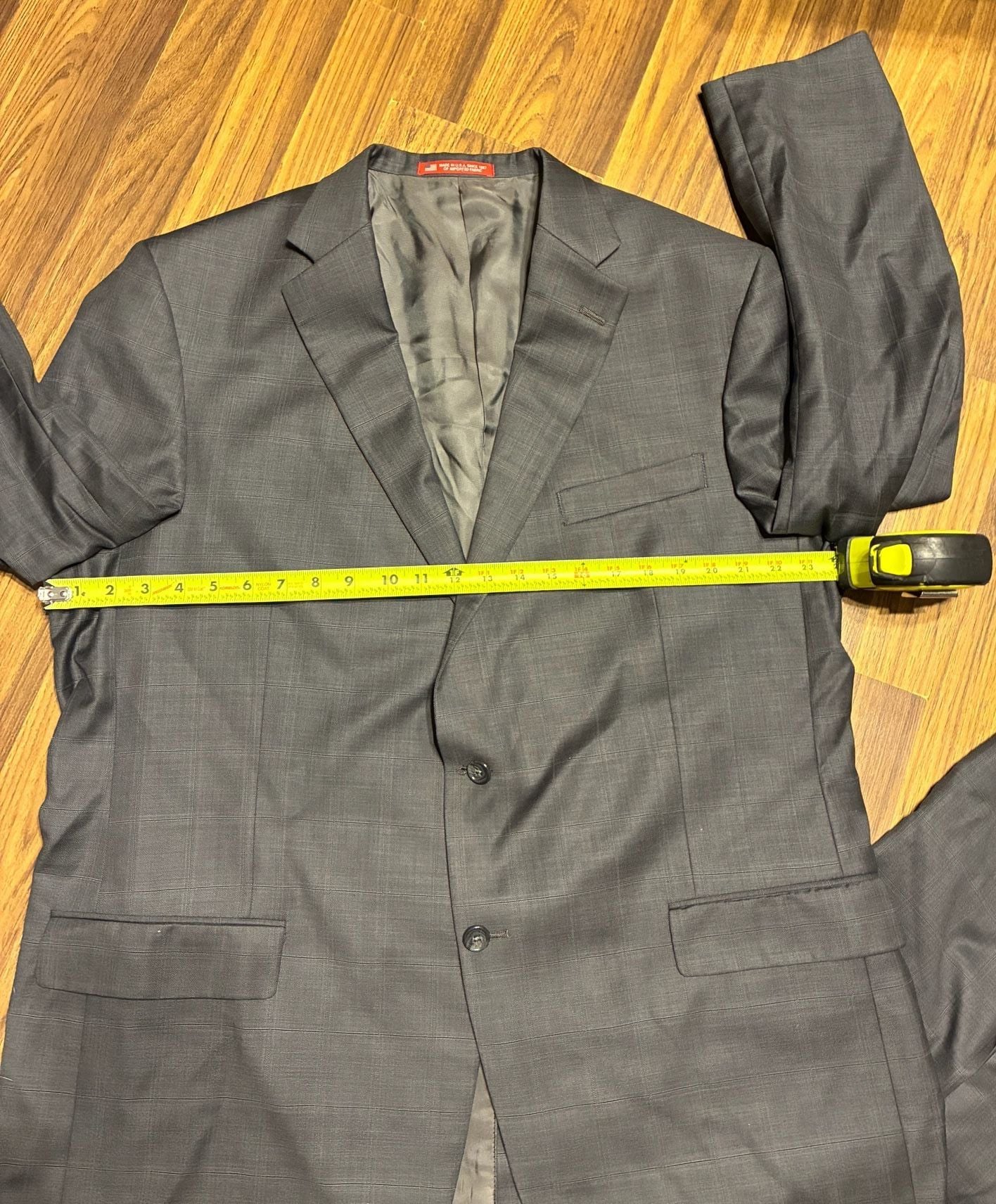 Hart Schaffner Marx Men's Gray Windowpane Plaid Two-Piece Suit for Dillard's 6