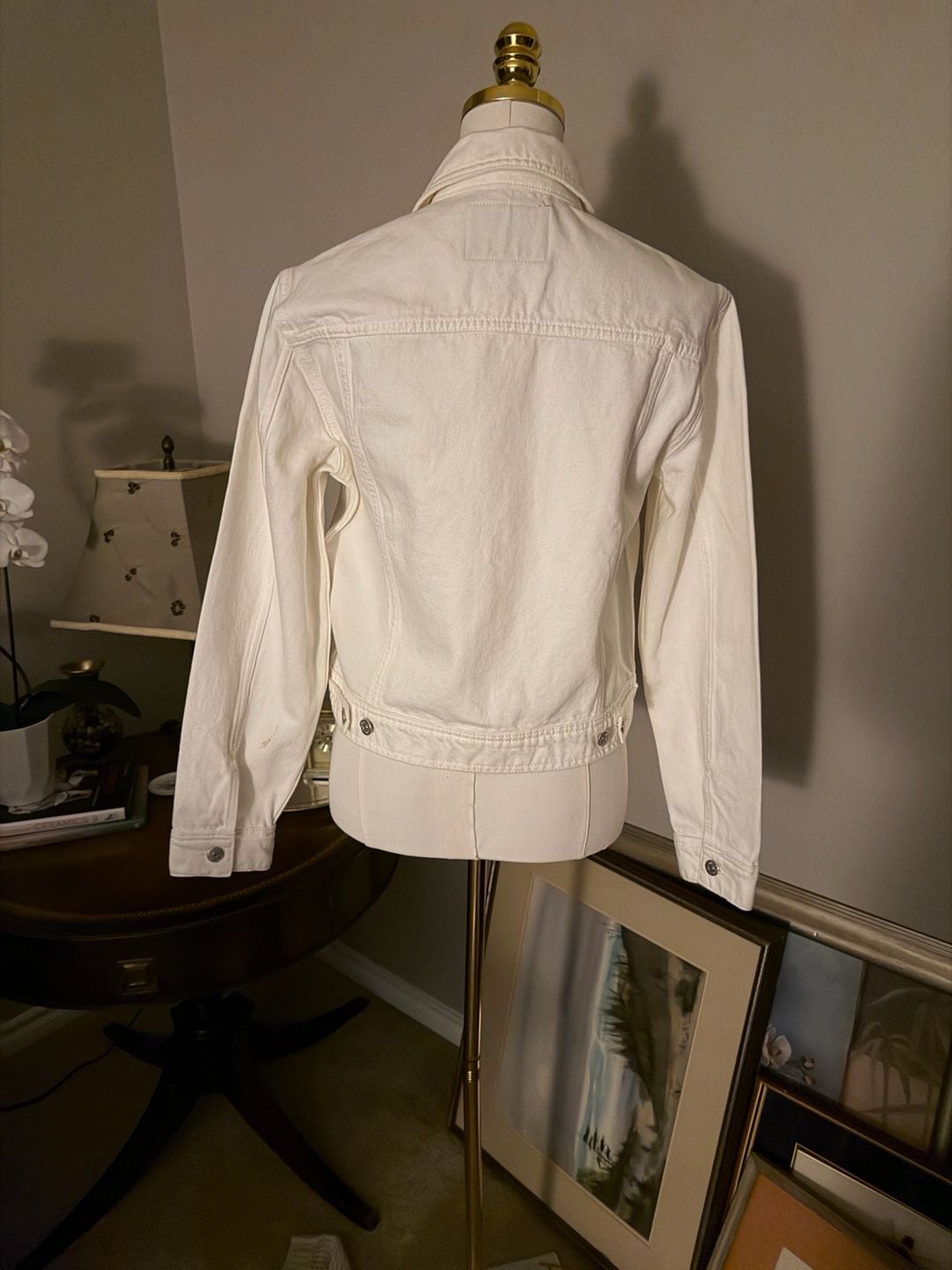 Claudie Pierlot White Denim Trucker Jacket Women FR 38 US 6 Cotton Paris 3