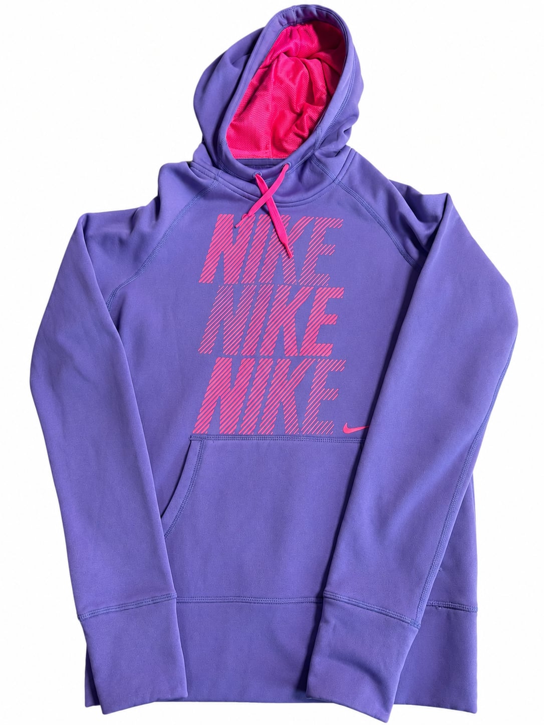 Nike Therma-Fit Women's Purple and Pink Graphic Pullover Hoodie 2