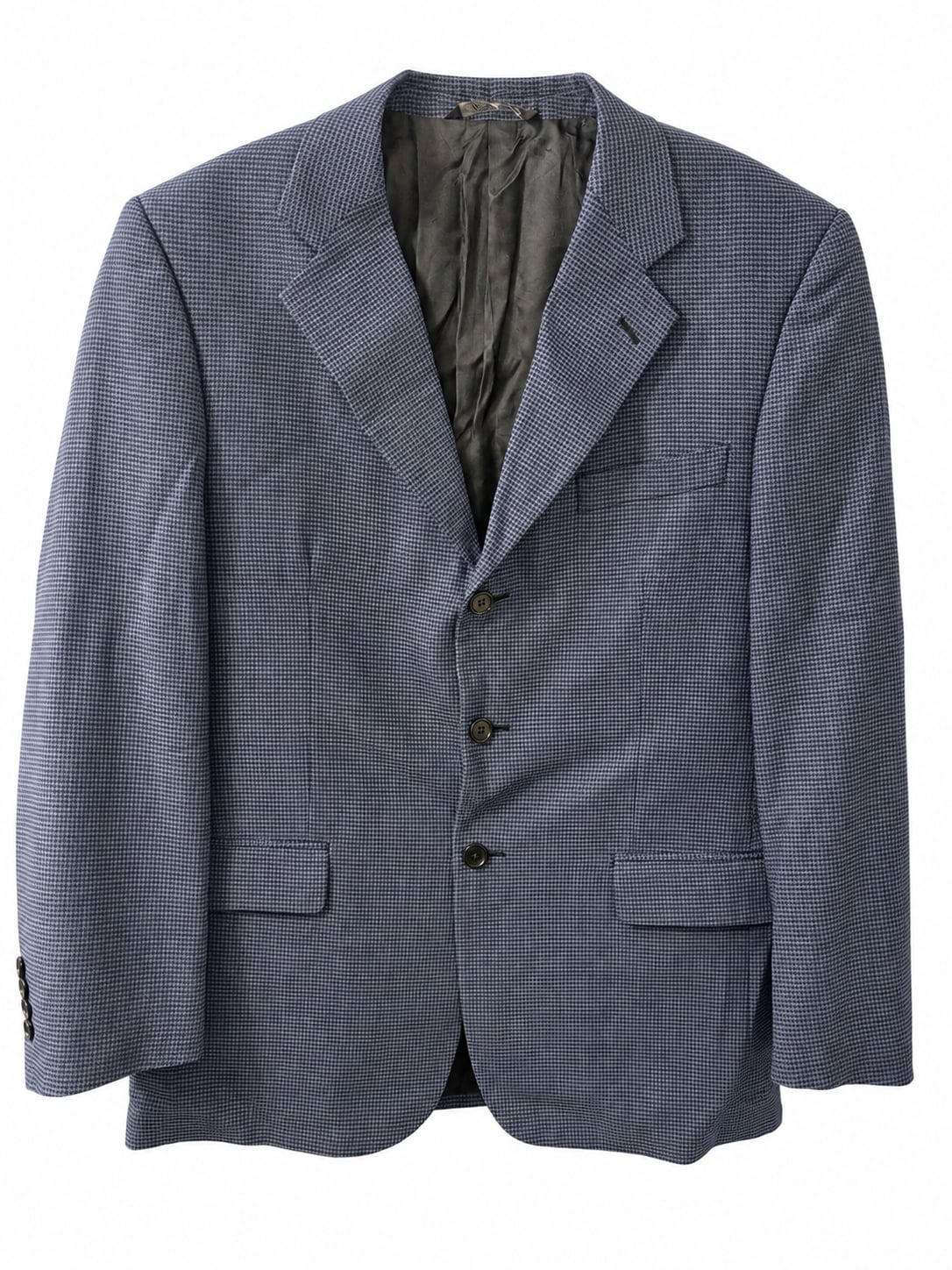 Chiavari Made in Italy Blue Micro-Check Wool Sport Coat 2