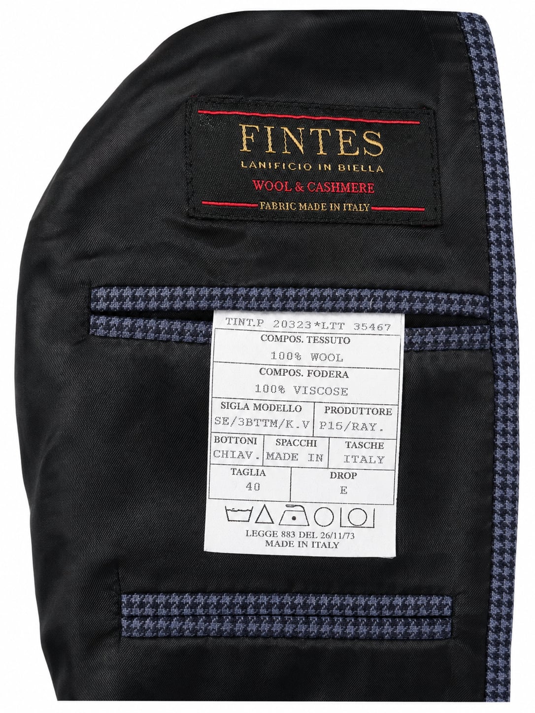 Chiavari Made in Italy Blue Micro-Check Wool Sport Coat 3