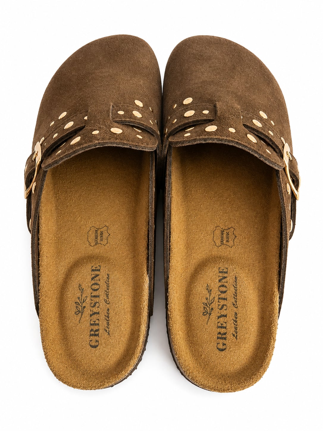 Greystone Leather Collection Suede Studded Clogs 3