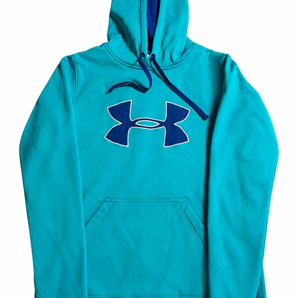 Under Armour Women's Loose Fit Teal and Blue Logo Hoodie