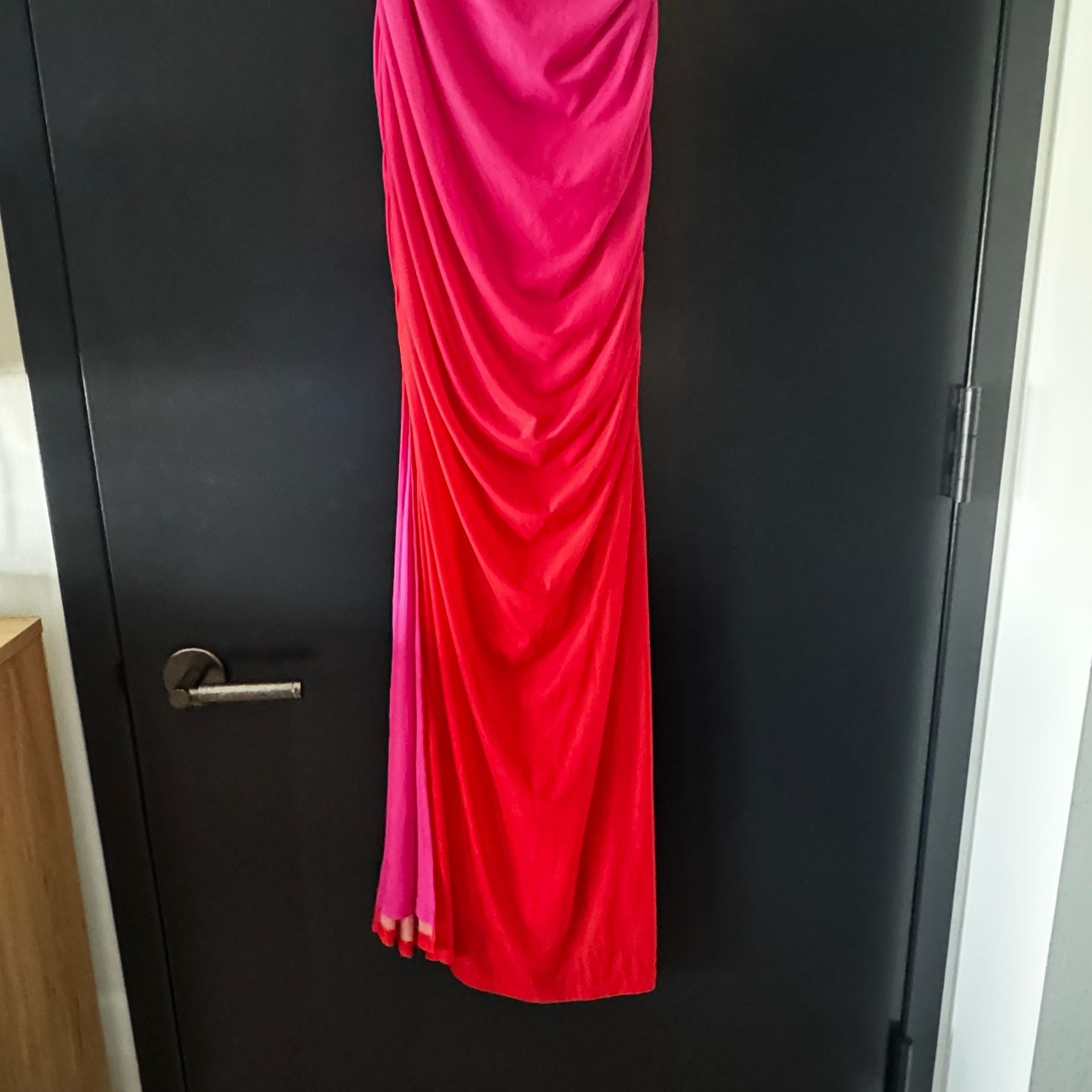 Lulus Krista Pink Ombre Mesh One-Shoulder Maxi Dress - Size: Small 10