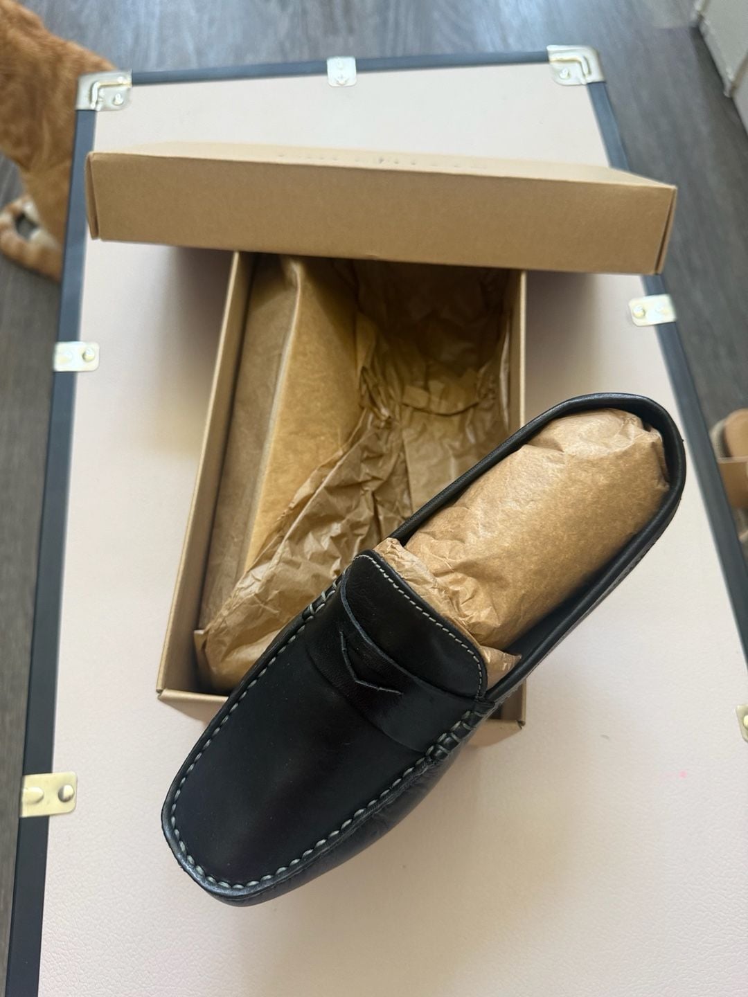 NIB Cole Haan Women's Trillby Driver Black Leather Penny Loafers 3