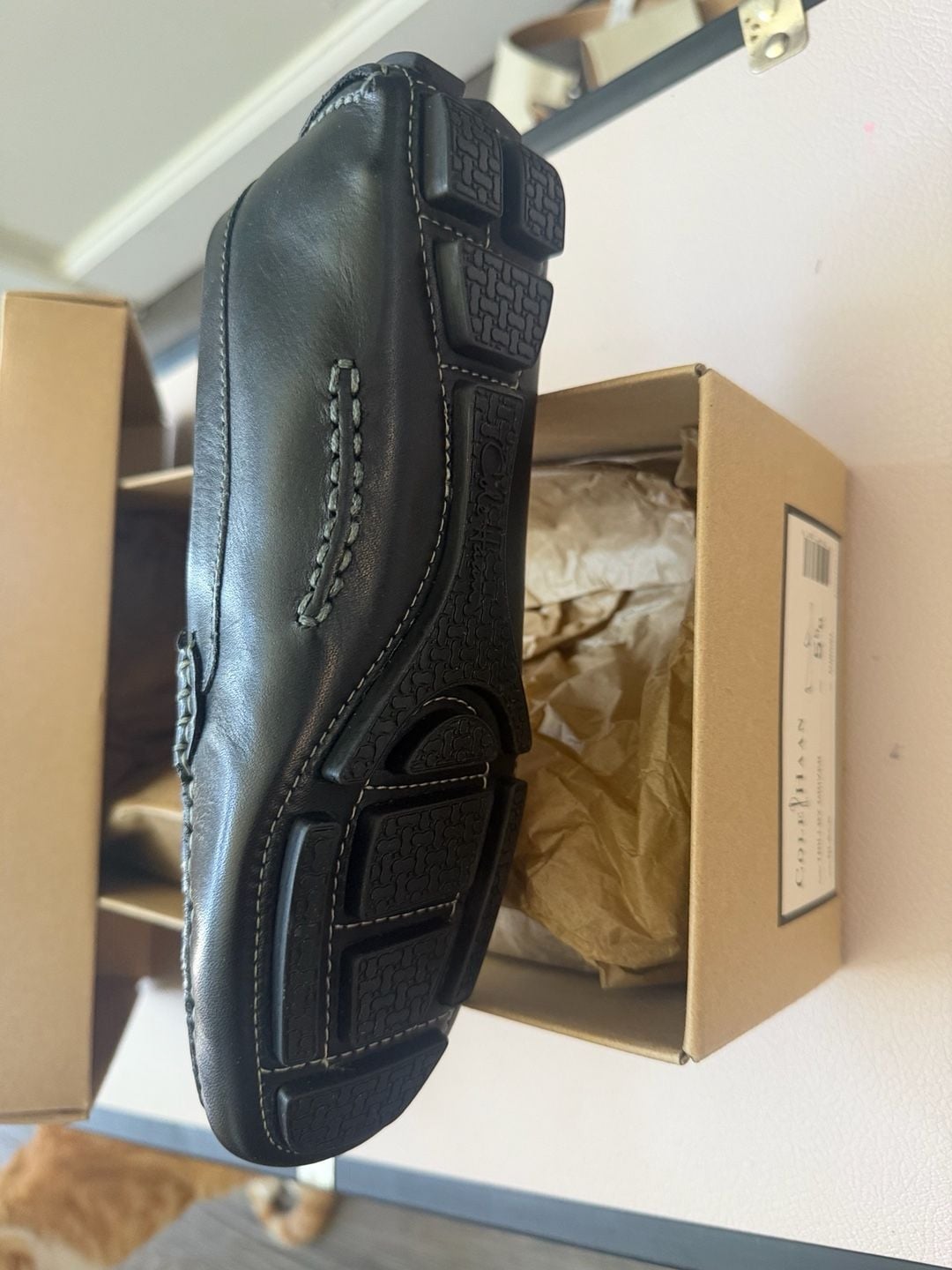 NIB Cole Haan Women's Trillby Driver Black Leather Penny Loafers 4