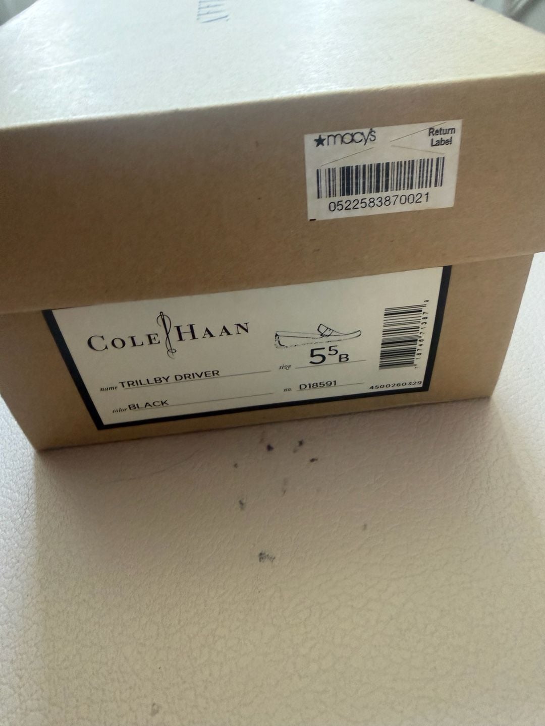 NIB Cole Haan Women's Trillby Driver Black Leather Penny Loafers 7