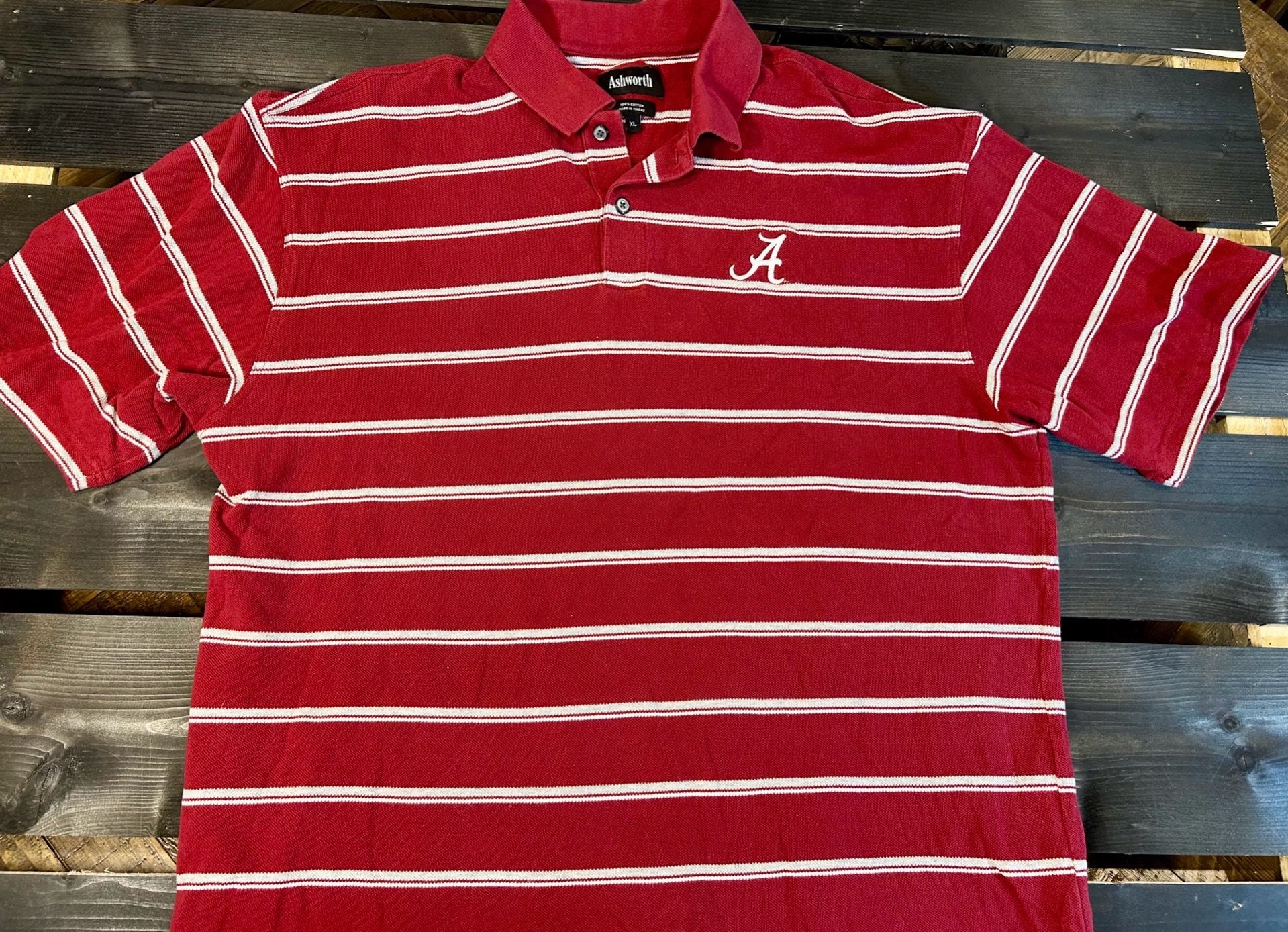 Ashworth University of Alabama Crimson Tide Striped Polo Shirt 2