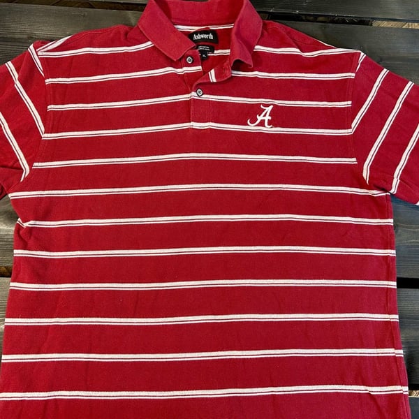 Ashworth University of Alabama Crimson Tide Striped Polo Shirt