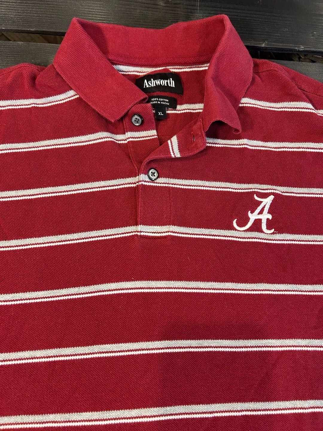 Ashworth University of Alabama Crimson Tide Striped Polo Shirt 3