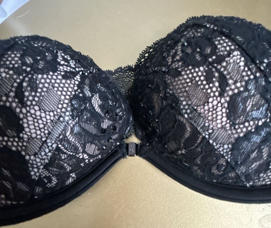 Victoria's Secret Strapless Padded Lace Bra - Black, Size 34B 2