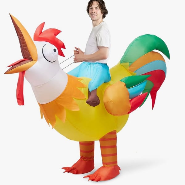 Joyfy Adult Inflatable Riding Rooster Costume