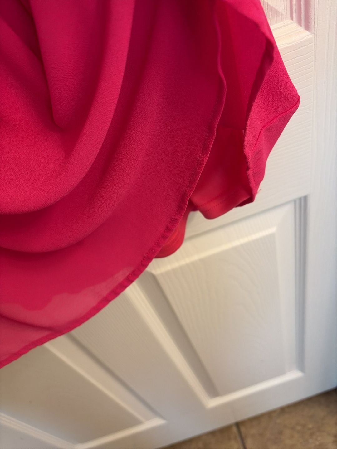 Jodifl Sleeveless Mock Neck Tiered Tank Top in Fuchsia Pink 5