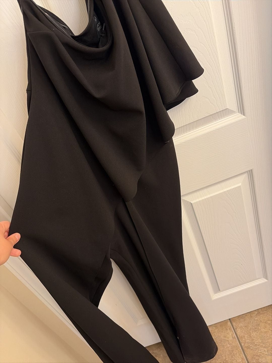 Adrianna Papell One-Shoulder Flutter Sleeve Wide-Leg Jumpsuit 5