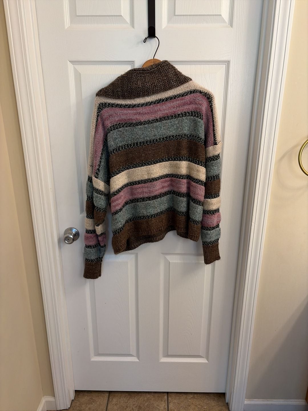 Before You Cowl Neck Striped Knit Sweater 5