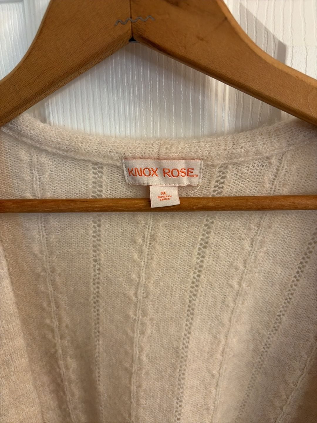 Knox Rose Cable Pointelle Open Front Cardigan Sweater in Cream 2