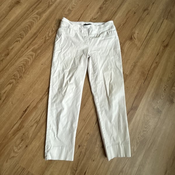 Zac & Rachel Women's bone Stretch Casual Cropped Pants inseam 24” size 6