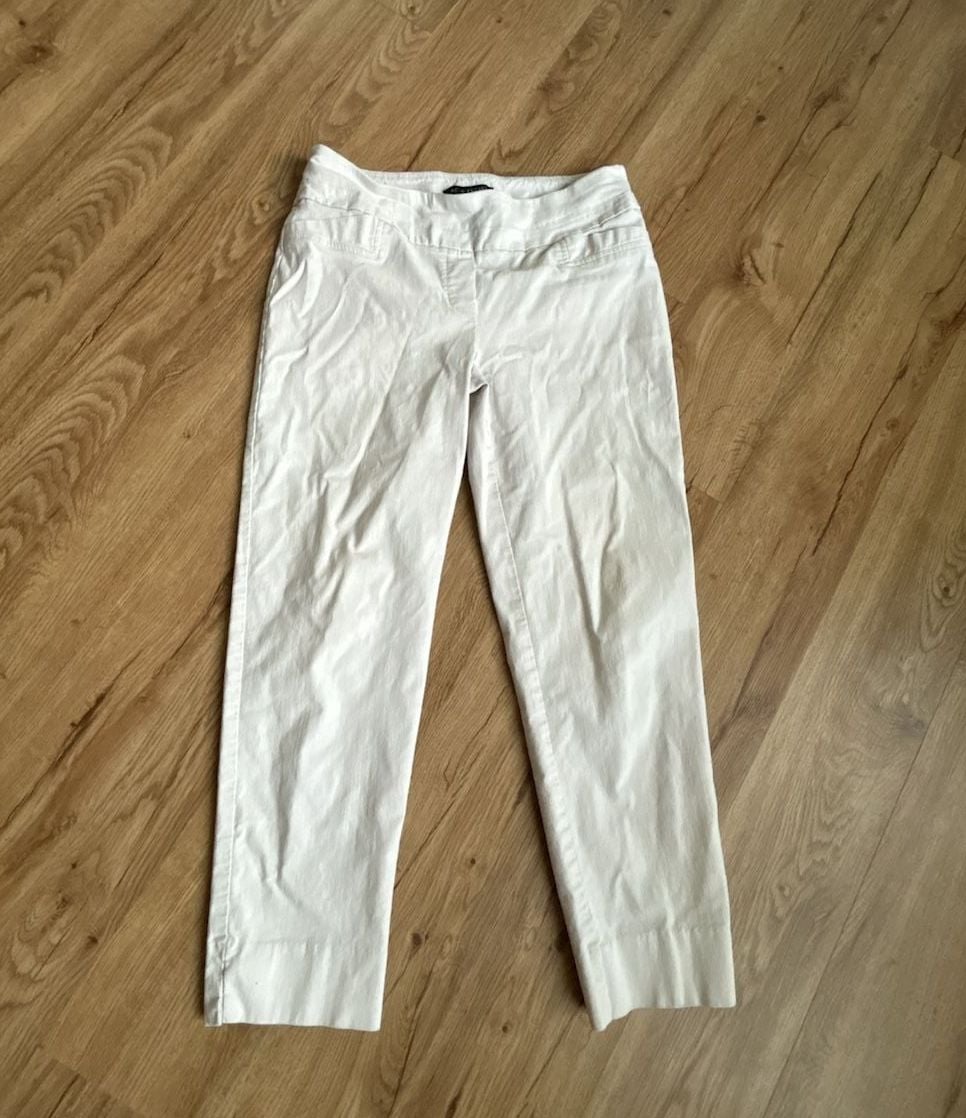 Zac & Rachel Women's bone Stretch Casual Cropped Pants inseam 24” size 6 3