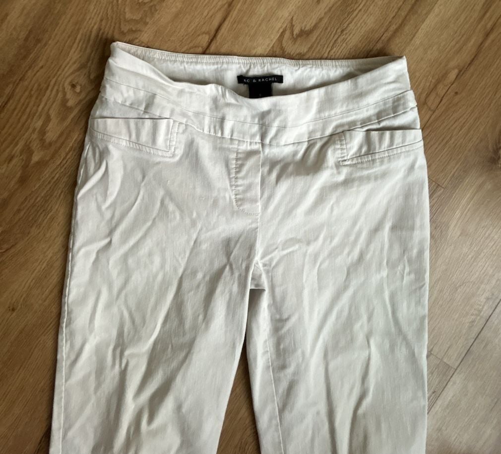 Zac & Rachel Women's bone Stretch Casual Cropped Pants inseam 24” size 6 4
